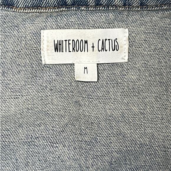 Whiteroom + Cactus Denim Long Sleeve Full Zip Mini Dress Light Wash Blue Size M - Picture 13 of 16